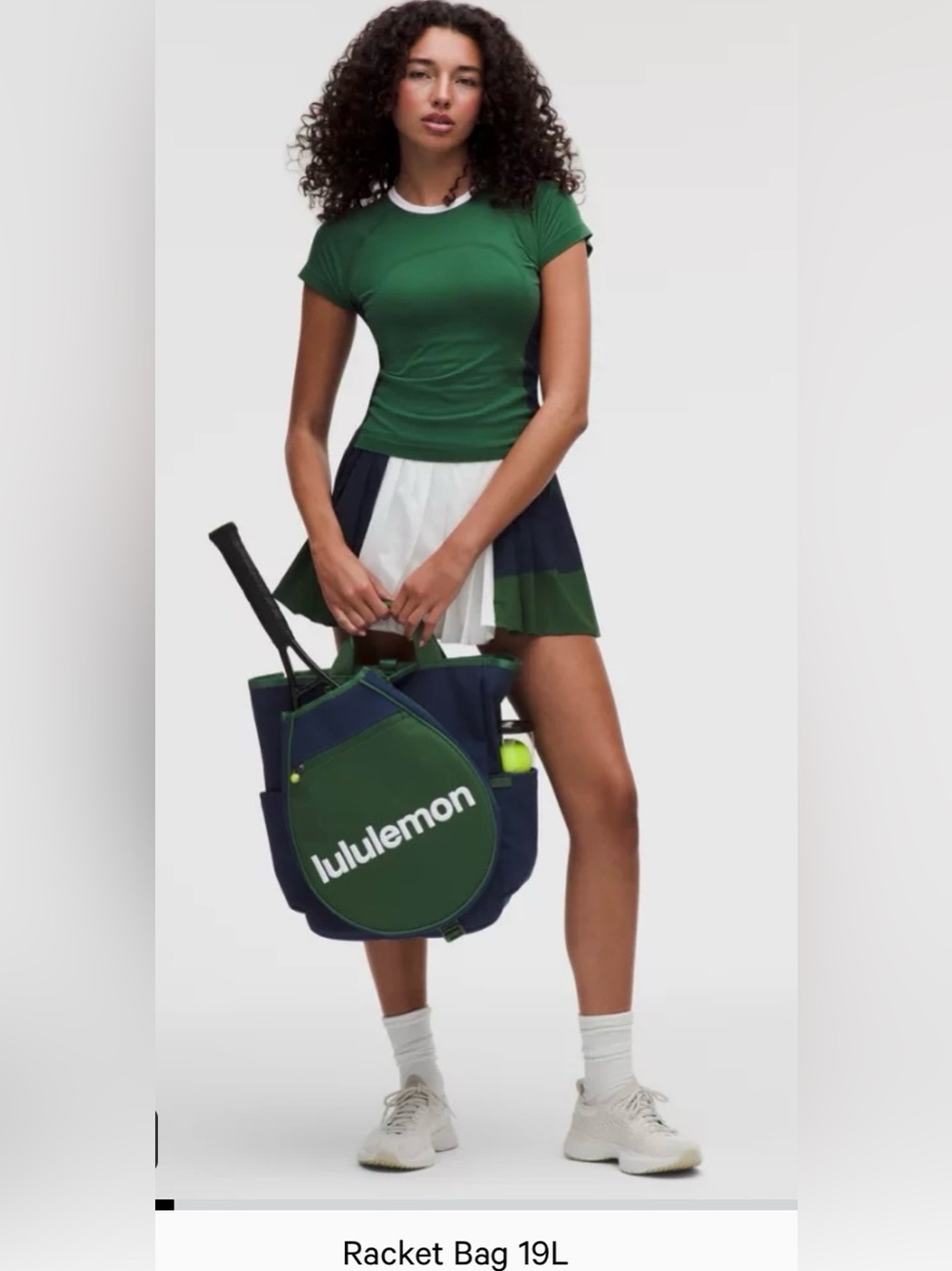 Lululemon Racket Bag 19L designed for tennis Navy Blue and Green Backpack